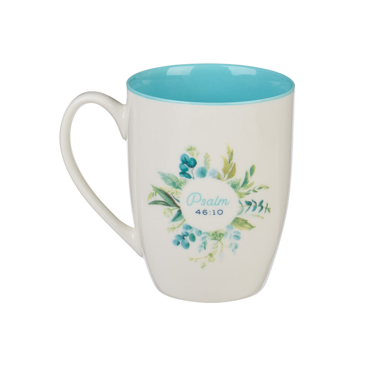 Be Still and Know Teal Floral Coffee Mug