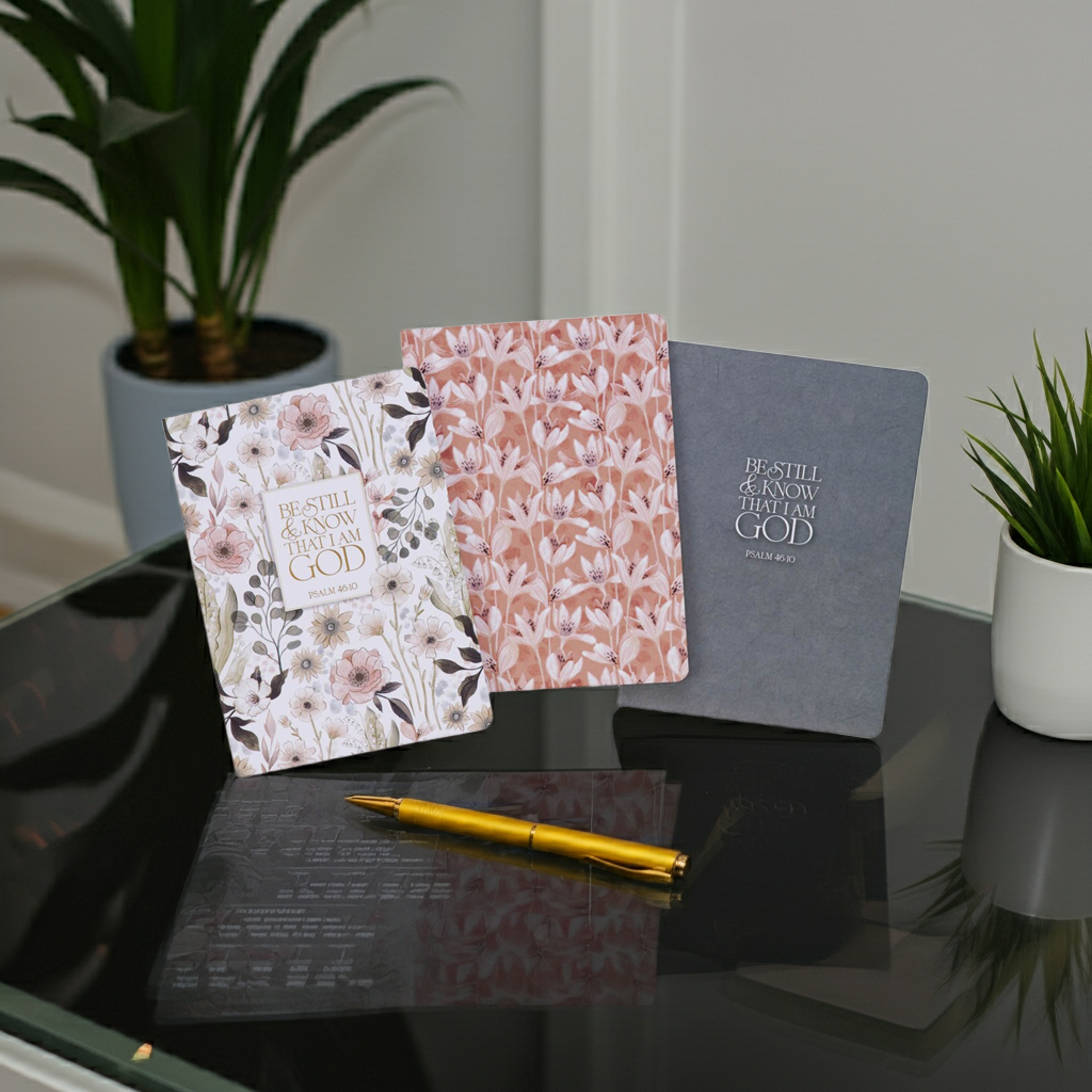 Be Still Teal Meadow Small Notebook Set - Psalm 46:10