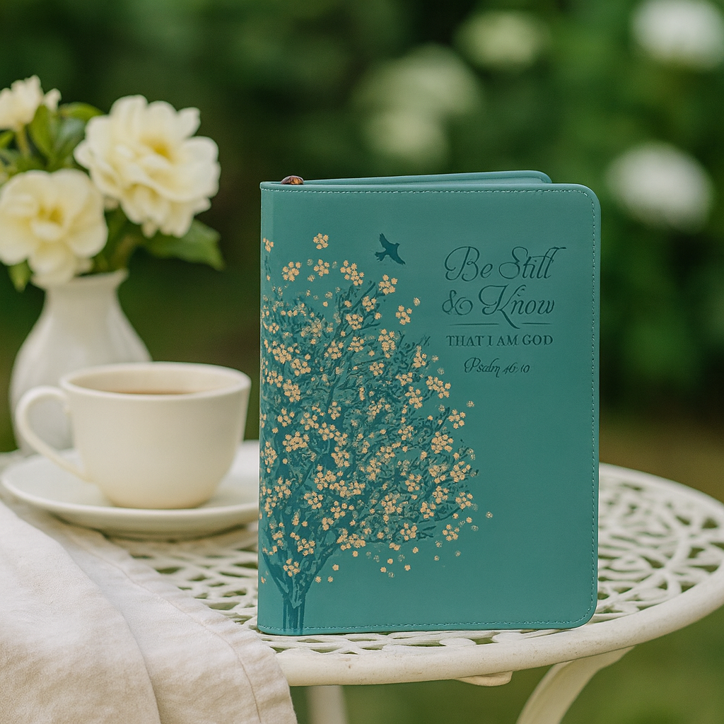 Be Still & Know Teal Faux Leather Classic Journal - Psalm 46:10