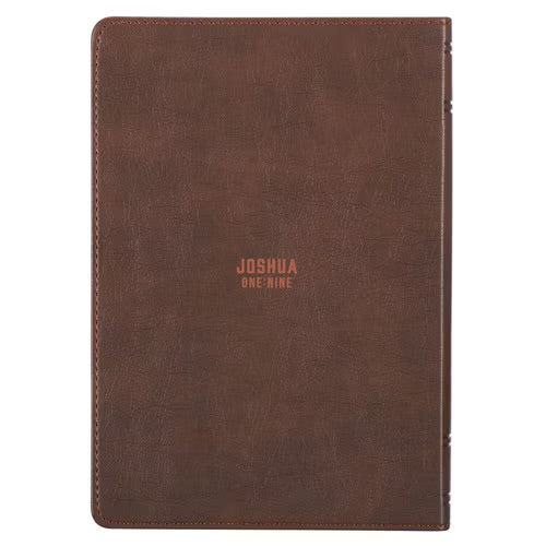 Lionface Strength and Courage Brown Faux Leather Classic Journal - Joshua 1:9