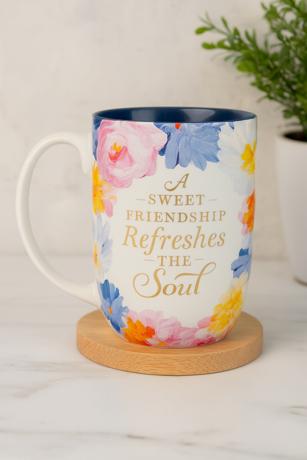 Sweet Friendship Watercolor Garden Ceramic Mug