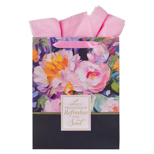 Sweet Friendship Watercolor Garden Large Portrait Gift Bag