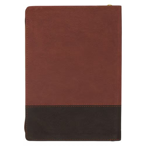 I Have Made You Two-tone Brown Faux Leather Journal with Zipper Closure - Isaiah 46:4