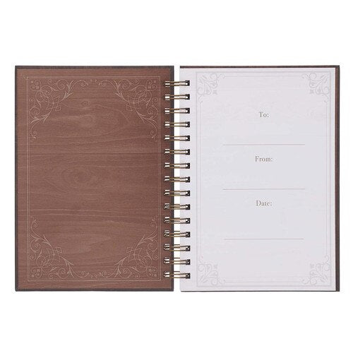 Man Of God Large Spiral Journal in Brown - 1 Timothy 6:11