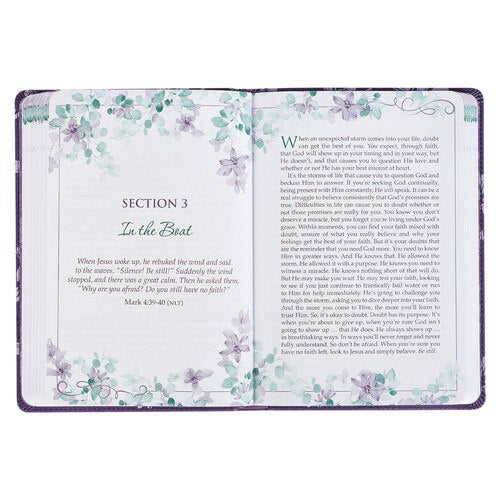 Christian Devotional Journal for Women - A Journey with Jesus Purple Faux Leather Devotional