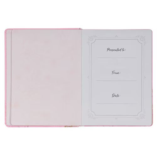 Christian Devotional Journal for Women - New Beginnings Pink Floral Faux Leather Devotional