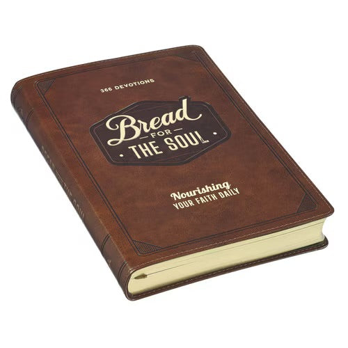 Christian Devotional Journal - Bread for the Soul Brown Faux Leather Devotional