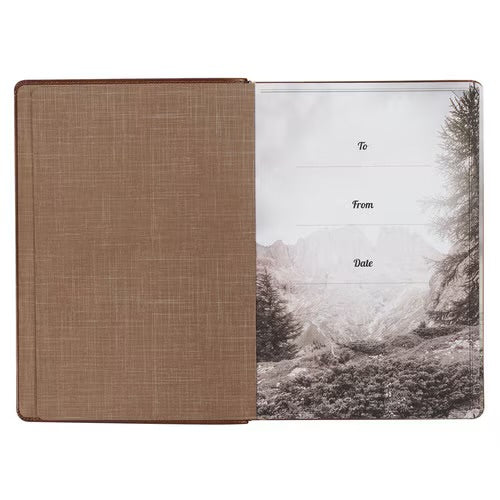 Christian Devotional Journal - Bread for the Soul Brown Faux Leather Devotional