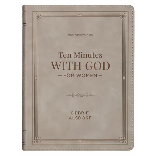 Christian Devotional Journal for Women - Ten Minutes with God for Women Taupe Faux Leather Daily Devotional