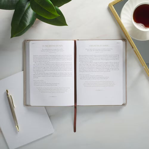 Christian Devotional Journal for Women - Ten Minutes with God for Women Taupe Faux Leather Daily Devotional