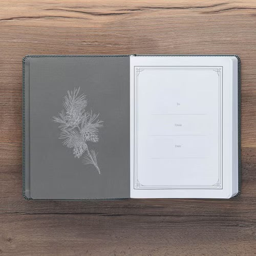 Christian Devotional Journal For Men - Ten Minutes with God for Men Gray Faux Leather Daily Devotional