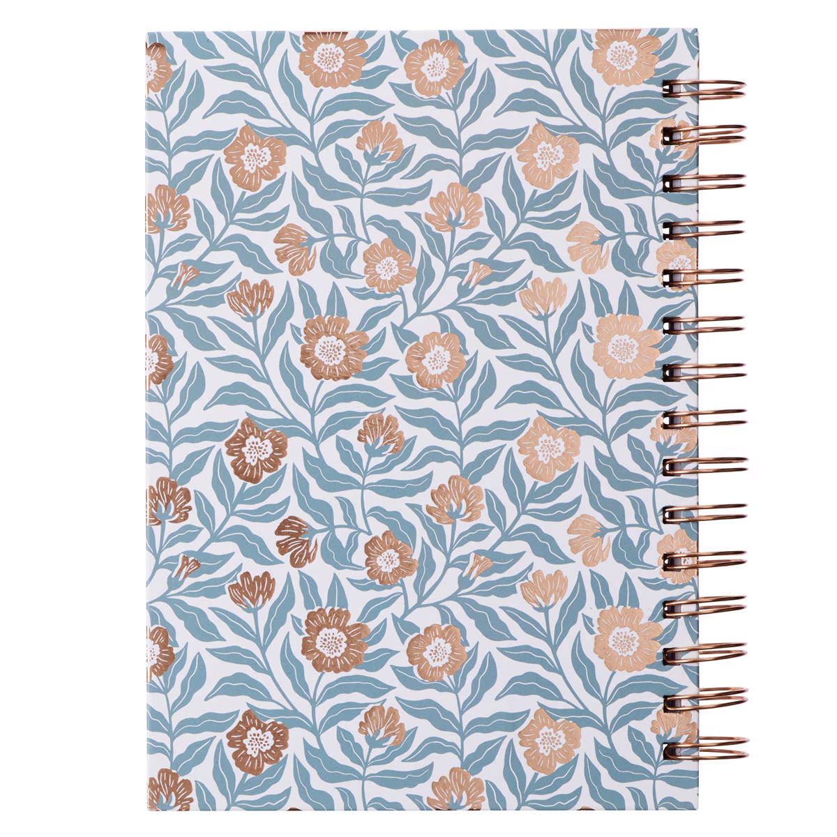 My Grace is Sufficient Teal Floral Large Wirebound Journal - 2 Corinthians 12:9