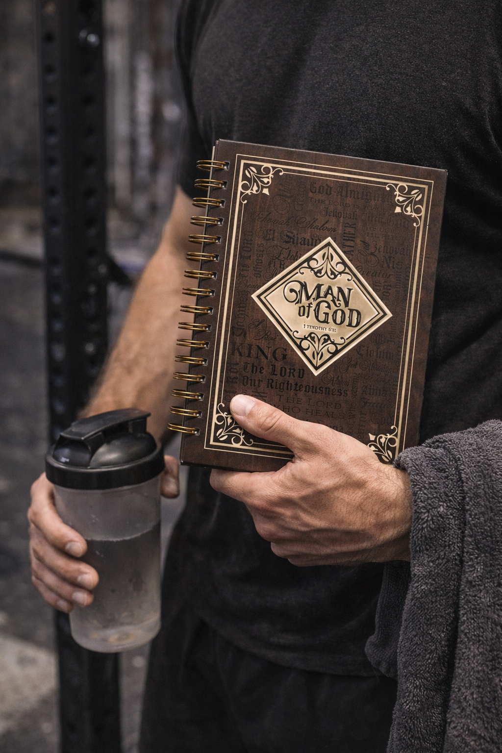 Man Of God Large Spiral Journal in Brown - 1 Timothy 6:11