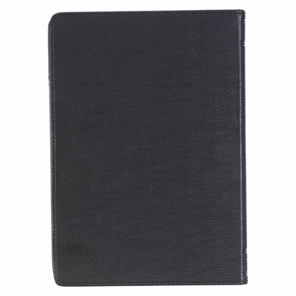 Be Strong in the Lord Black and Gray Lion Faux Leather Journal