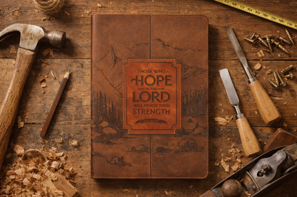 Hope in the Lord Chestnut Brown Faux Leather Classic Journal - Isaiah 40:31