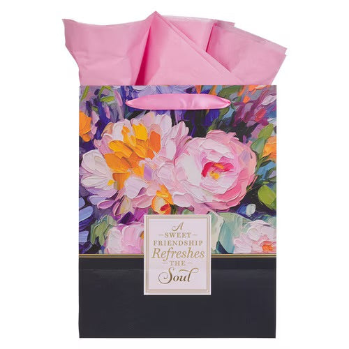 Sweet Friendship Watercolor Garden Large Portrait Gift Bag