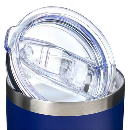 I Can Do All Things Through Christ Honey-brown and Navy Floral Stainless Steel Travel Tumbler - Philippians 4:13