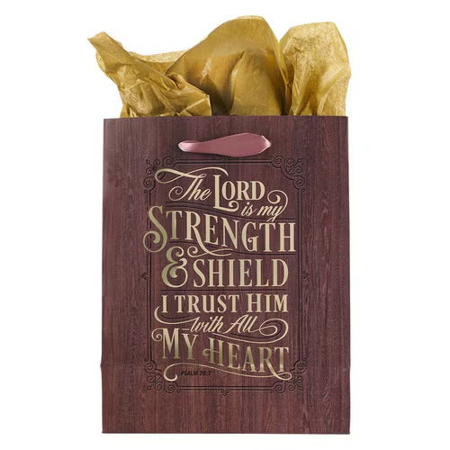 The LORD is My Strength and Shield Medium Gift Bag - Psalm 28:7