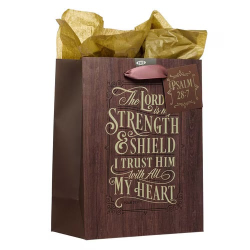 The LORD is My Strength and Shield Medium Gift Bag - Psalm 28:7