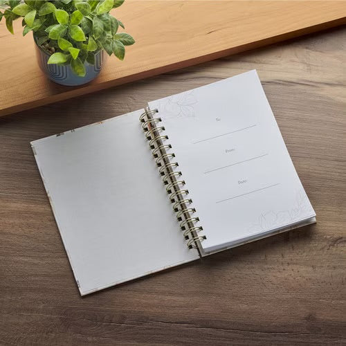 All Things for Good White Magnolia Spiral Journal - Romans 8:28