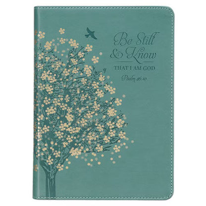 Be Still &amp; Know Teal Faux Leather Classic Journal - Psalm 46:10