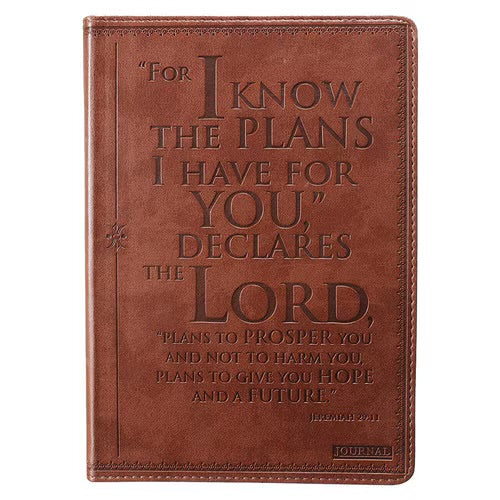 I Know the Plans Tawny-brown Faux Leather Classic Journal - Jeremiah 29:11