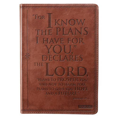 I Know the Plans Tawny-brown Faux Leather Classic Journal - Jeremiah 29:11