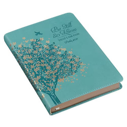 Be Still &amp; Know Teal Faux Leather Classic Journal - Psalm 46:10