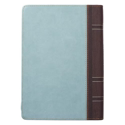 Blessed Teal Faux Leather Journal with Zippered Closure - Luke 1:45