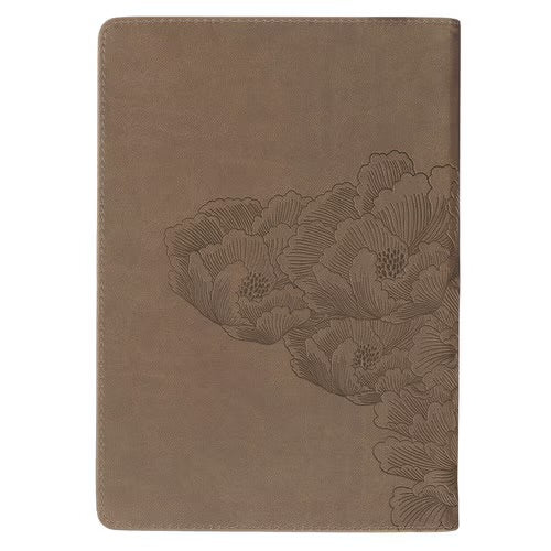 Be Strong and Courageous Ash-brown Faux Leather Journal with Zipper Closure - Joshua 1:9