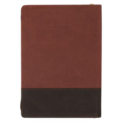 I Have Made You Two-tone Brown Faux Leather Journal with Zipper Closure - Isaiah 46:4