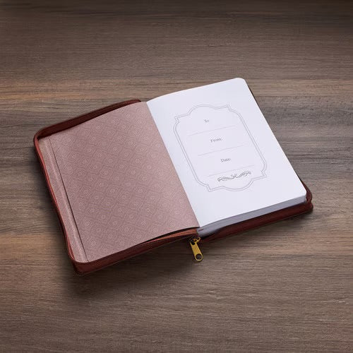 I Have Made You Two-tone Brown Faux Leather Journal with Zipper Closure - Isaiah 46:4