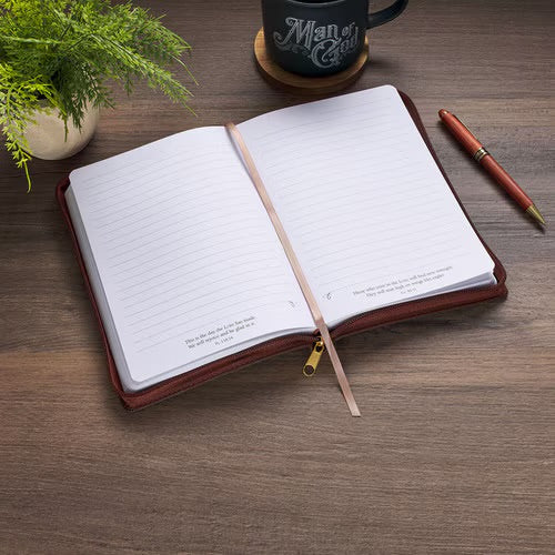 I Have Made You Two-tone Brown Faux Leather Journal with Zipper Closure - Isaiah 46:4