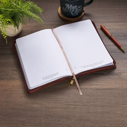 I Have Made You Two-tone Brown Faux Leather Journal with Zipper Closure - Isaiah 46:4