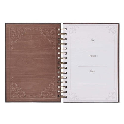 Man Of God Large Spiral Journal in Brown - 1 Timothy 6:11