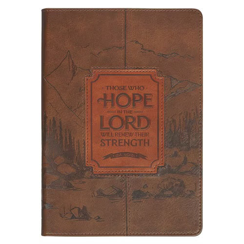 Hope in the Lord Chestnut Brown Faux Leather Classic Journal - Isaiah 40:31