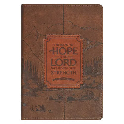 Hope in the Lord Chestnut Brown Faux Leather Classic Journal - Isaiah 40:31