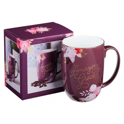 Amazing Grace Mulberry Pink Ceramic Coffee Mug