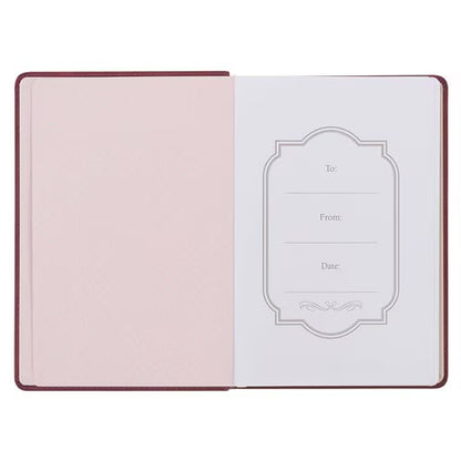 Things Are Possible Burgundy Faux Leather Classic Journal - Matthew 19:26