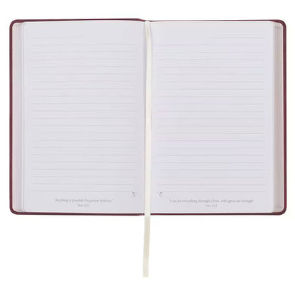 Things Are Possible Burgundy Faux Leather Classic Journal - Matthew 19:26