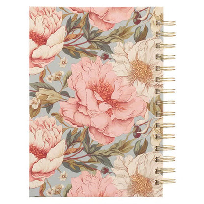 Be Strong and Courageous Delicate Dahlia Spiral Journal - Joshua 1:9
