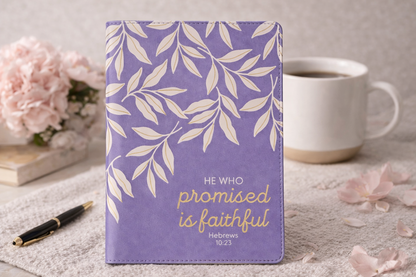 Faithful Promise Lavender Garden Faux Leather Classic Journal - Hebrews 10:23
