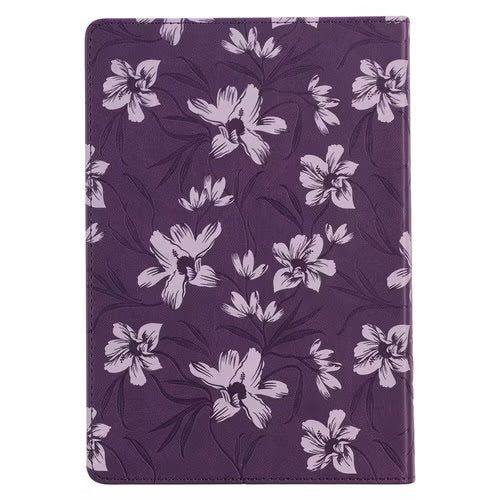 Christian Devotional Journal for Women - A Journey with Jesus Purple Faux Leather Devotional
