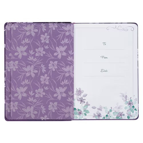 Christian Devotional Journal for Women - A Journey with Jesus Purple Faux Leather Devotional