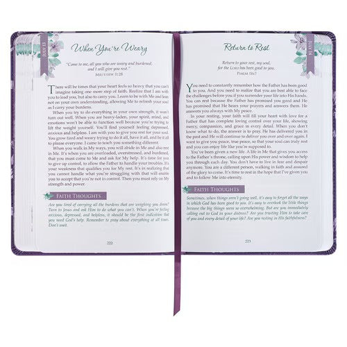 Christian Devotional Journal for Women - A Journey with Jesus Purple Faux Leather Devotional