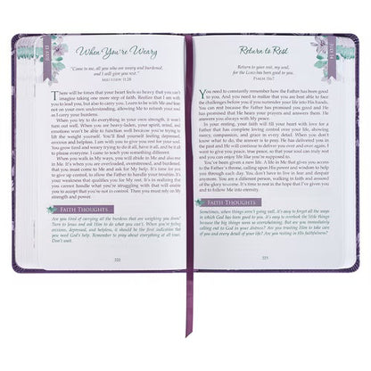 Christian Devotional Journal for Women - A Journey with Jesus Purple Faux Leather Devotional