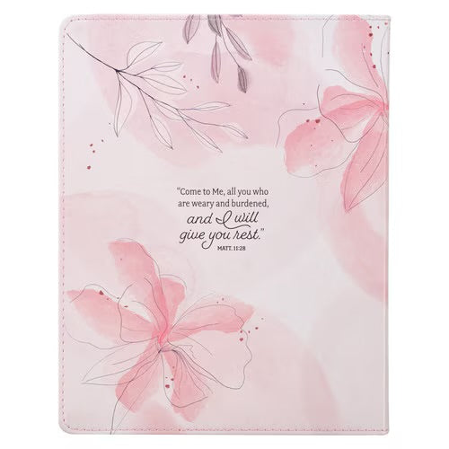 Rest in Me Pink Faux Leather 365-Day Devotional Journal