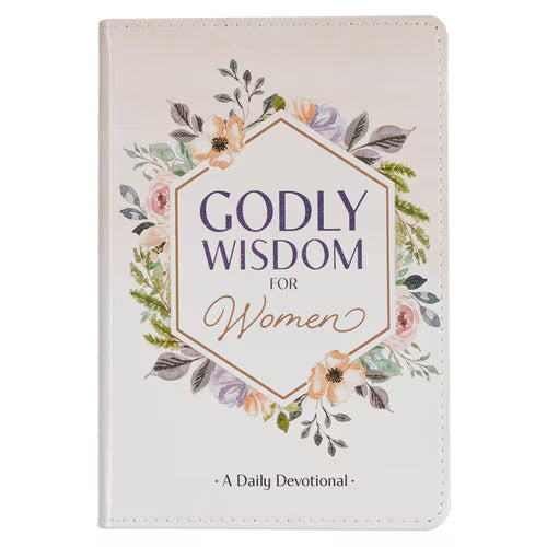 Pocket Size Christian Devotional Journal for Women - Godly Wisdom for Women White Faux Leather Devotional