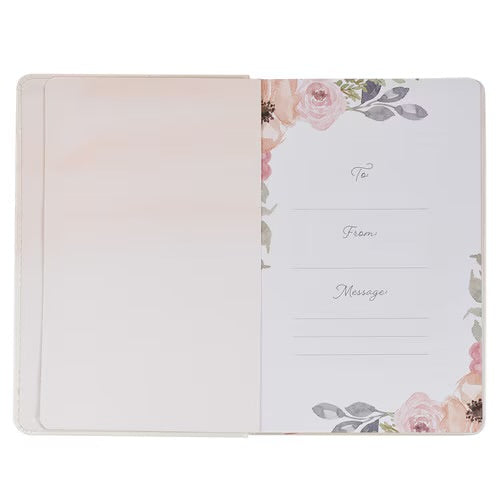 Pocket Size Christian Devotional Journal for Women - Godly Wisdom for Women White Faux Leather Devotional