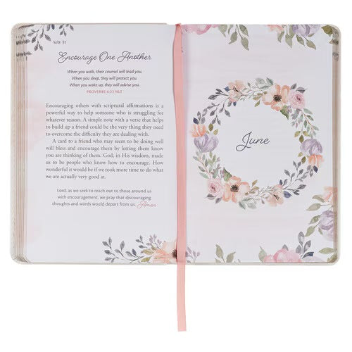 Pocket Size Christian Devotional Journal for Women - Godly Wisdom for Women White Faux Leather Devotional